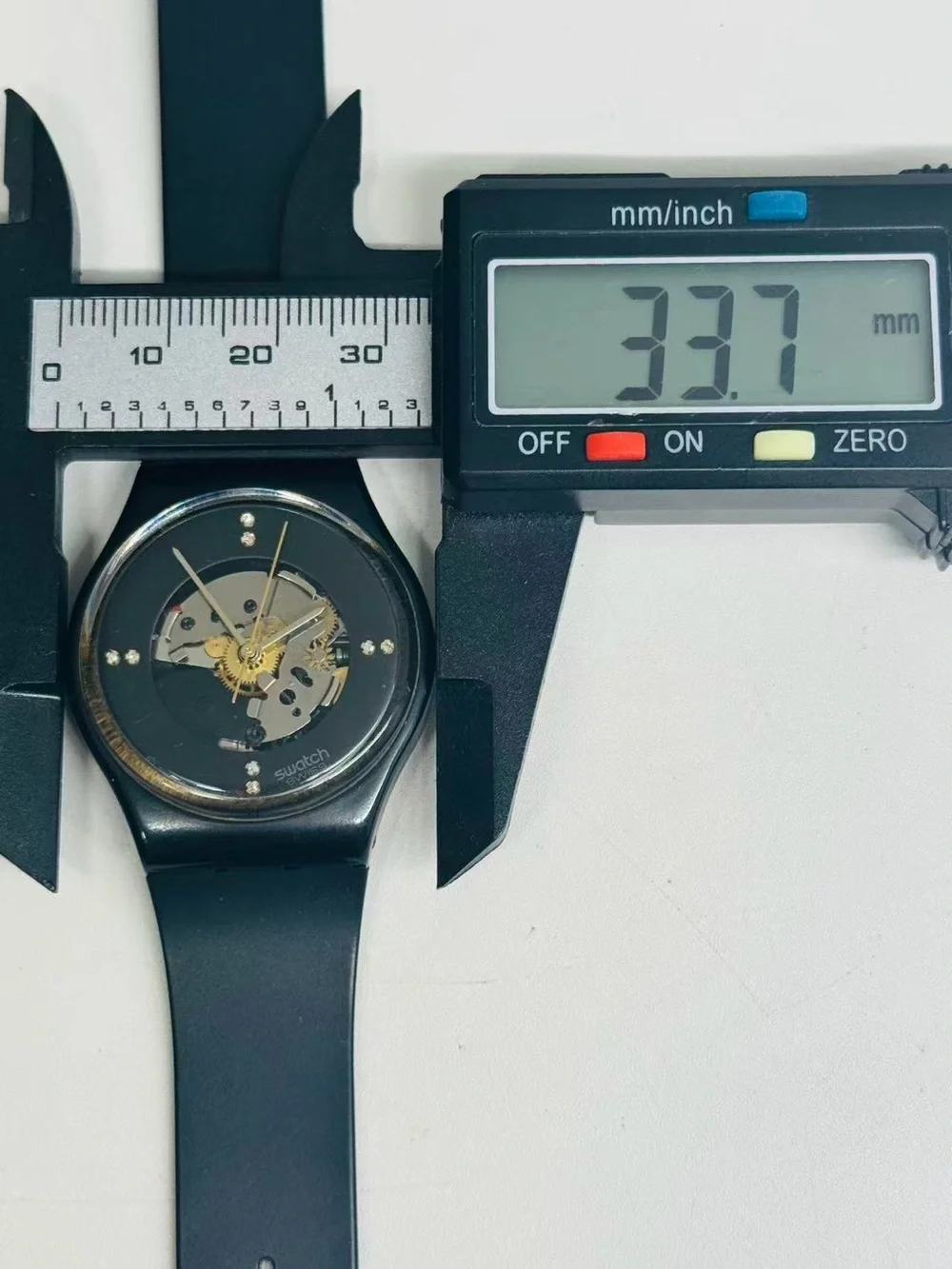 Vintage Swatch Swiss Made Skeleton Watch 34mm Quartz Unisex New Battery Runs